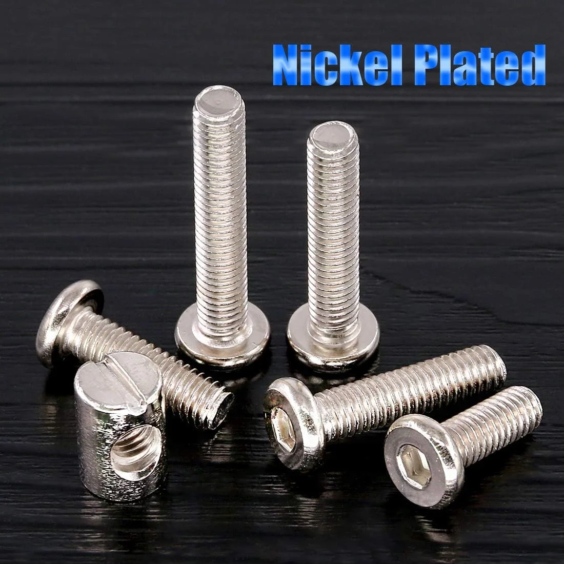 مجموعه پیچ و مهره استوانه ای مبلمان Glarks شامل 100 عدد پیچ M6 در اندازه های 15/20/25/30/35 میلی متر با سر سوکت شش گوش و مهره بشکه ای مناسب برای مبلمان، تخت نوزاد، تخت خواب کودک، صندلی - روکش نیکل مجموعه پیچ و مهره استوانه ای مبلمان Glarks شامل 100 عدد پیچ M6 در اندازه های 15/20/25/30/35 میلی متر با سر سوکت شش گوش و مهره بشکه ای مناسب برای مبلمان، تخت نوزاد، تخت خواب کودک، صندلی - روکش نیکل