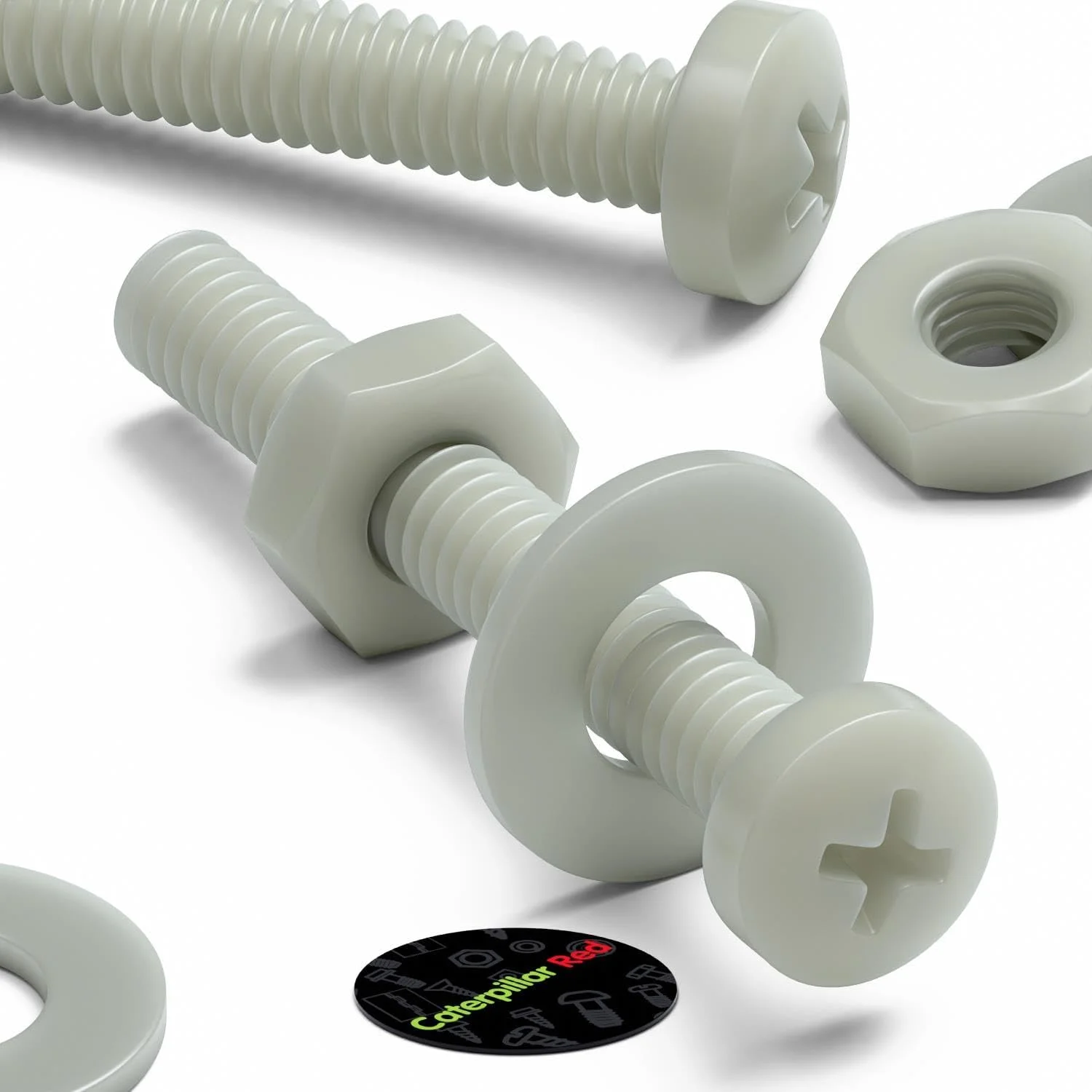 پیچ های ماشینی سر پهن سوپر نایلون تقویت شده با الیاف شیشه ای قرمز Caterpillar، 50 عدد، M2 x 16mm، مهره و پیچ پلاستیکی، واشر، 5/64 x 5/8 پیچ های ماشینی سر پهن سوپر نایلون تقویت شده با الیاف شیشه ای قرمز Caterpillar، 50 عدد، M2 x 16mm، مهره و پیچ پلاستیکی، واشر، 5/64 x 5/8