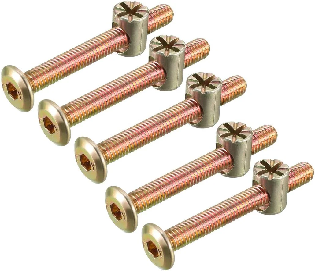 uxcell M6x50mm Furniture Bolt Nut Set Hex Socket Screw with Barrel Nuts Phillips-Slotted Zinc Plated 5 Sets uxcell M6x50mm Furniture Bolt Nut Set Hex Socket Screw with Barrel Nuts Phillips-Slotted Zinc Plated 5 Sets