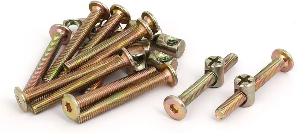 Aexit پیچ و مهره و مهره مبلمان سر گرد سوکت شش گوش M6x50mm، 12 ست Aexit پیچ و مهره و مهره مبلمان سر گرد سوکت شش گوش M6x50mm، 12 ست