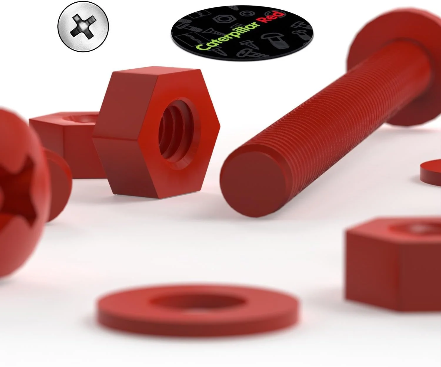 پیچ و مهره های پلی پروپیلن (PP) کاترپیلار قرمز 20 عددی با سر فیلیپس، M4 x 40mm، واشر، اکریلیک، مقاوم در برابر آب، ضد خوردگی، مقاوم در برابر مواد شیمیایی، 5/32 x 1-37/64 پیچ و مهره های پلی پروپیلن (PP) کاترپیلار قرمز 20 عددی با سر فیلیپس، M4 x 40mm، واشر، اکریلیک، مقاوم در برابر آب، ضد خوردگی، مقاوم در برابر مواد شیمیایی، 5/32 x 1-37/64