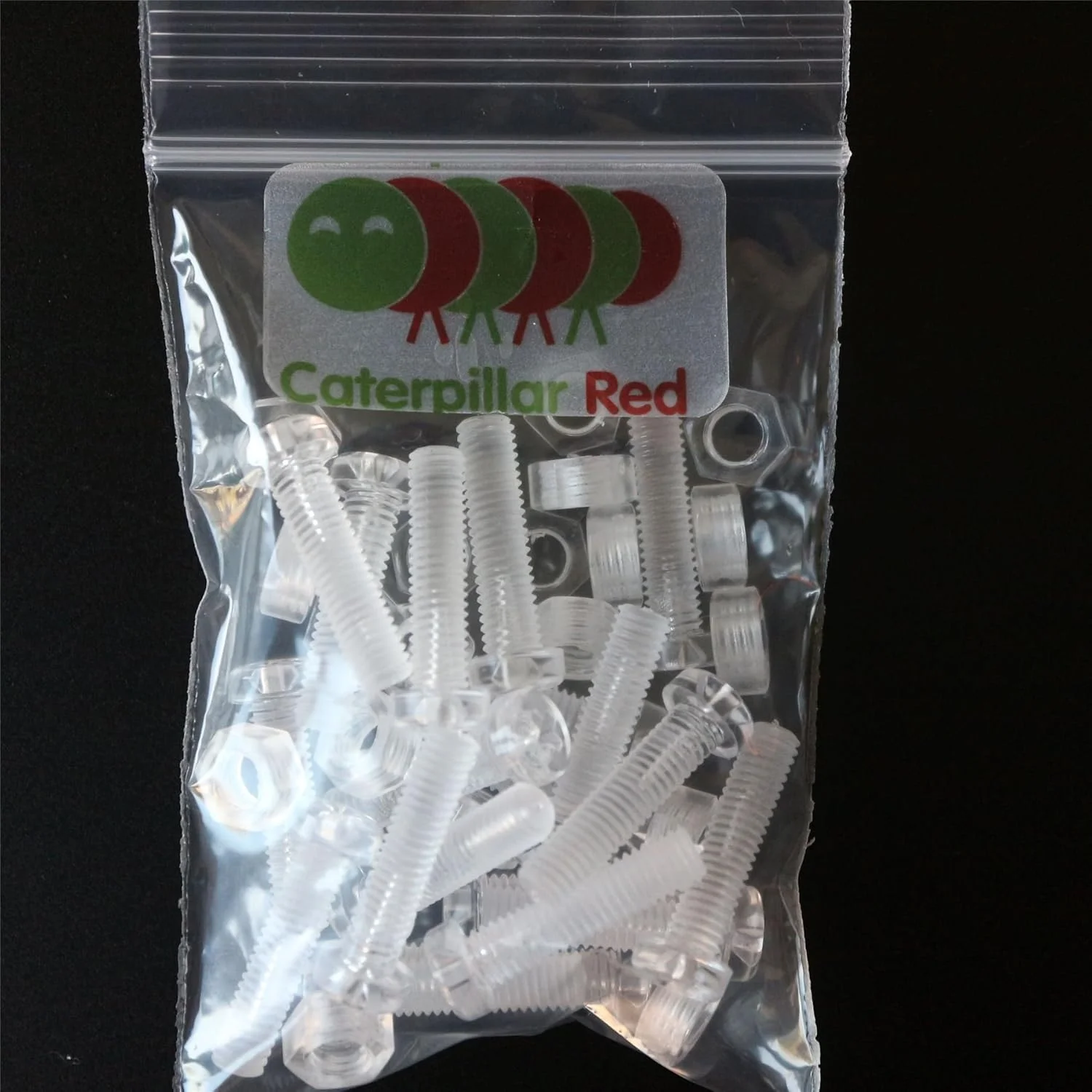 Caterpillar بسته 60 عددی قرمز مهره و پیچ و واشر پلاستیکی شفاف اکریلیک M5 x 20mm - پیچ های پلاستیکی اکریلیک، 13/64" x 25/32 Caterpillar بسته 60 عددی قرمز مهره و پیچ و واشر پلاستیکی شفاف اکریلیک M5 x 20mm - پیچ های پلاستیکی اکریلیک، 13/64" x 25/32