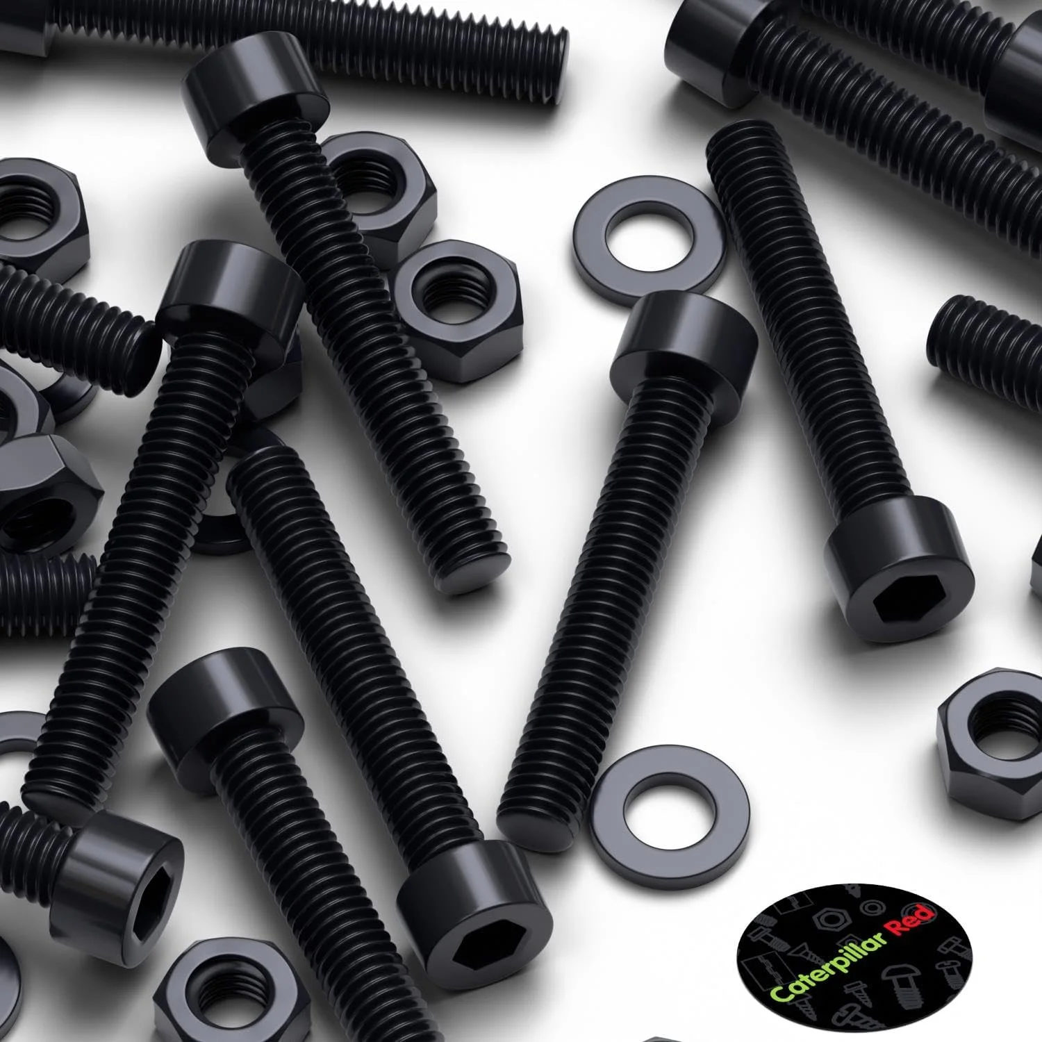 پیچ های ماشینی پلاستیکی سر سوکت نایلونی مشکی و قرمز Caterpillar، M6 x 40mm، پیچ و مهره و واشر پلاستیکی، 15/64" x 1-37/64" پیچ های ماشینی پلاستیکی سر سوکت نایلونی مشکی و قرمز Caterpillar، M6 x 40mm، پیچ و مهره و واشر پلاستیکی، 15/64" x 1-37/64"