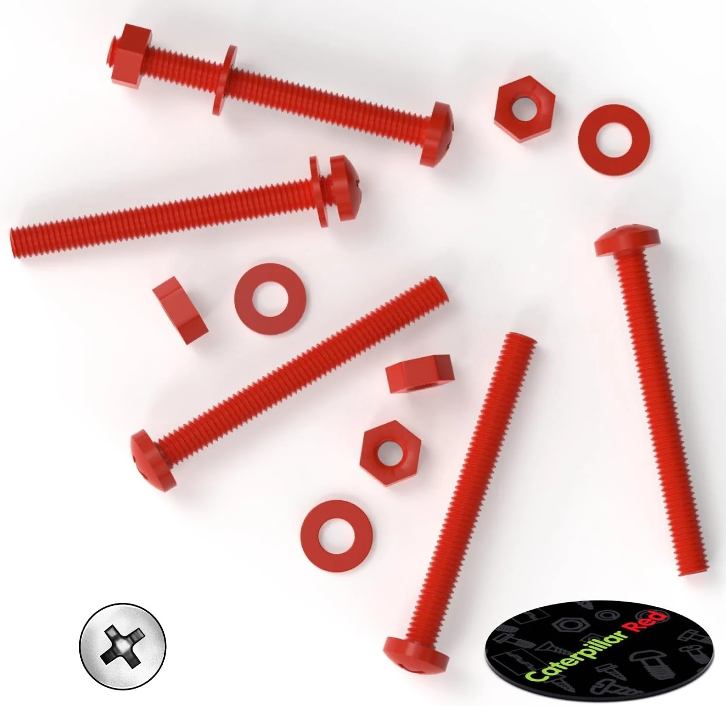 پیچ و مهره های پلی پروپیلن (PP) کاترپیلار قرمز 20 عددی با سر فیلیپس، M4 x 40mm، واشر، اکریلیک، مقاوم در برابر آب، ضد خوردگی، مقاوم در برابر مواد شیمیایی، 5/32 x 1-37/64 پیچ و مهره های پلی پروپیلن (PP) کاترپیلار قرمز 20 عددی با سر فیلیپس، M4 x 40mm، واشر، اکریلیک، مقاوم در برابر آب، ضد خوردگی، مقاوم در برابر مواد شیمیایی، 5/32 x 1-37/64