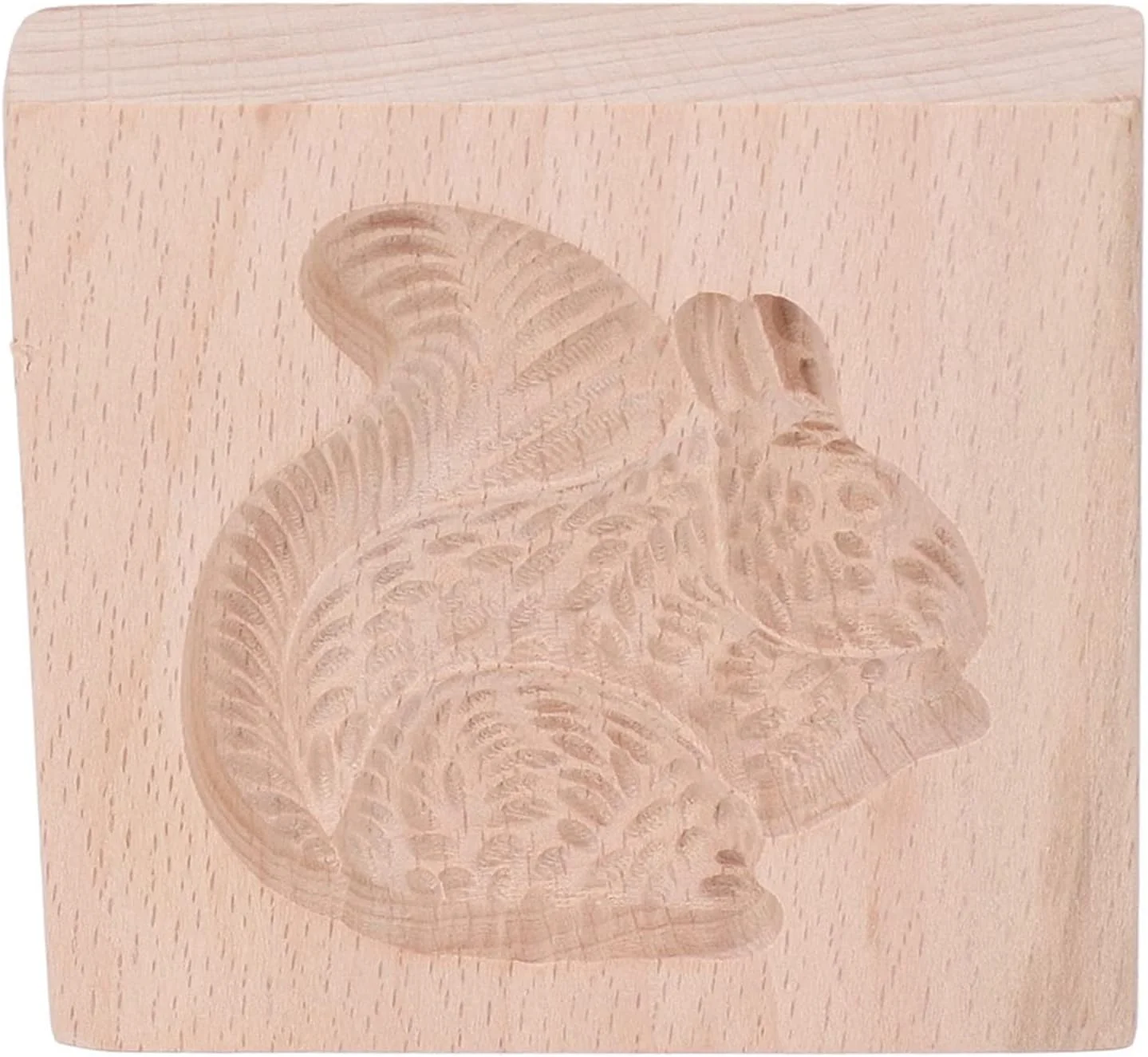 قالب چوبی شیرینی - قالب برجسته کننده بیسکویت قابل استفاده مجدد از جنس چوب راش برای پخت شیرینی، نان و شکلات (سنجاب)