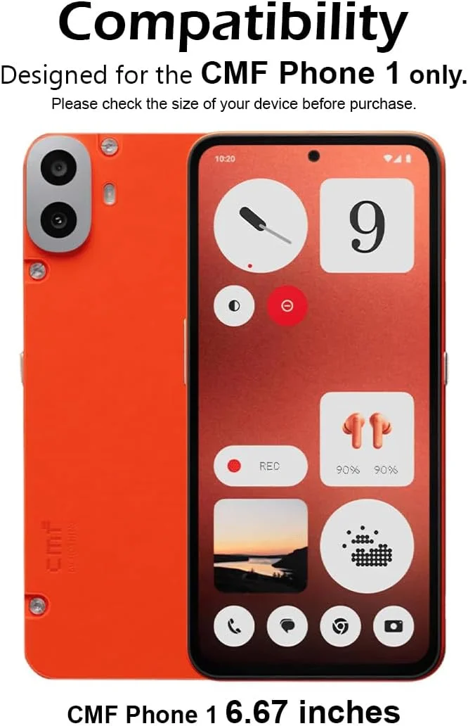 محافظ صفحه نمایش گجت شیلد برای ناتینگ فون CMF 1، فیلم شیشه ای حرارت دیده با سختی 9H، نصب آسان بدون حباب، پوشش کامل، ضد خش و حساس به لمس