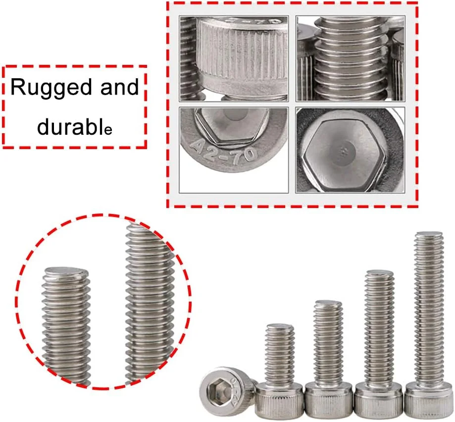 مجموعه پیچ و مهره استیل شش گوش گوشه بیرونی newlng 304، پیچ و مهره های شش گوش صنایع ماشین آلات M5 مجموعه پیچ و مهره استیل شش گوش گوشه بیرونی newlng 304، پیچ و مهره های شش گوش صنایع ماشین آلات M5