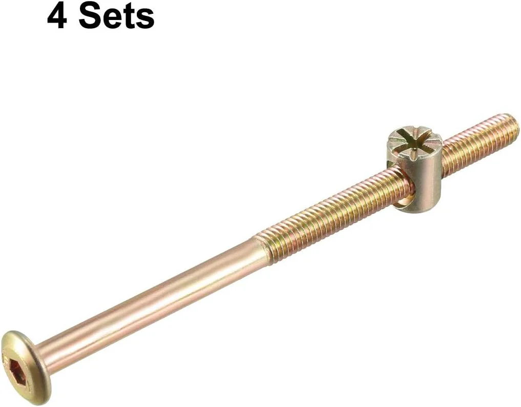 مجموعه پیچ و مهره مبلمان uxcell M6x100mm، پیچ با سوکت شش گوش، طول رزوه 56.7 میلی متر با مهره های استوانه ای، چهارسو، 4 ست مجموعه پیچ و مهره مبلمان uxcell M6x100mm، پیچ با سوکت شش گوش، طول رزوه 56.7 میلی متر با مهره های استوانه ای، چهارسو، 4 ست