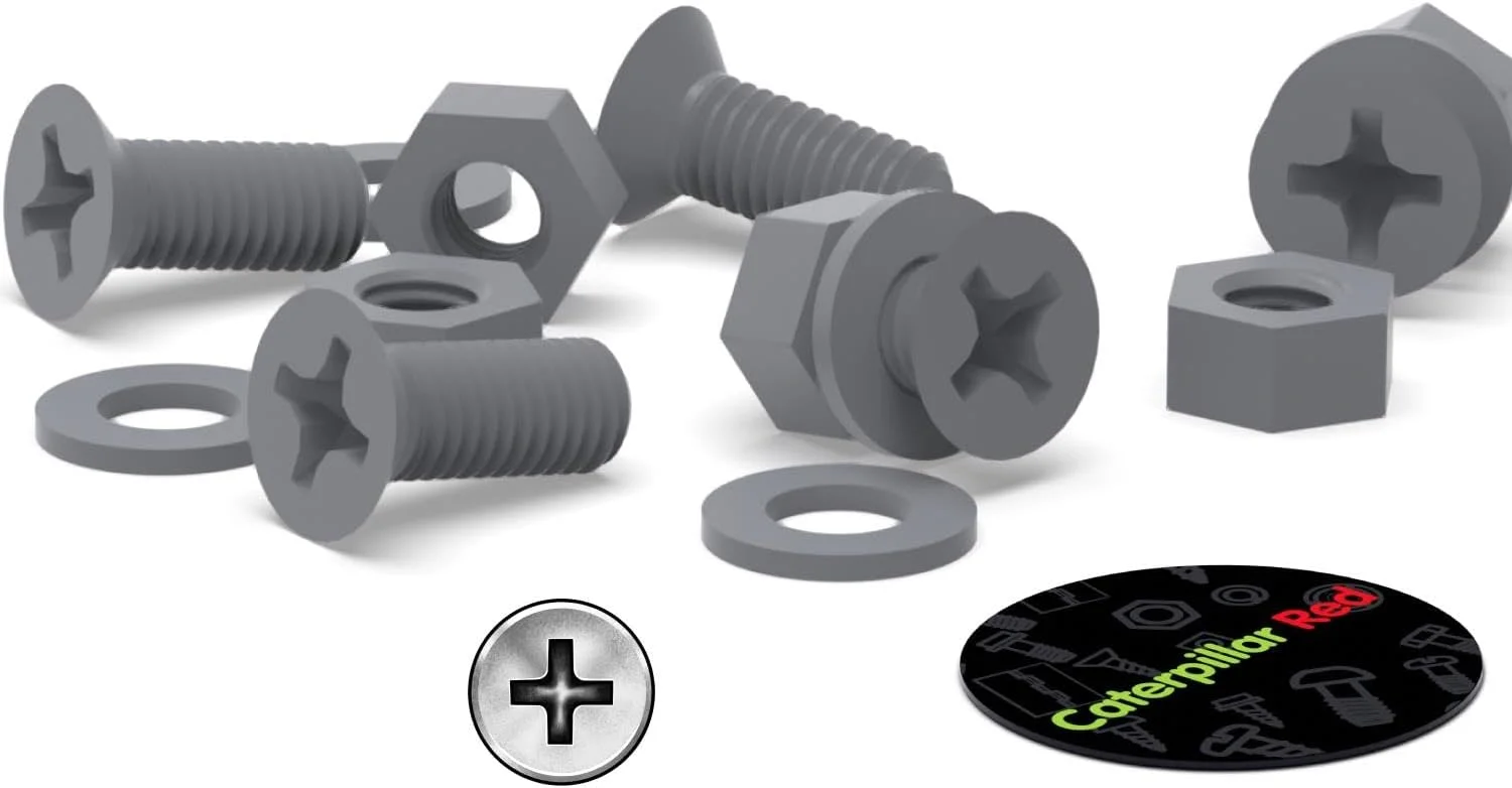 پیچ و مهره های پلاستیکی پلی پروپیلن (PP) سرتخت کاترپیلار قرمز 20 x خاکستری، واشر، M8 x 20mm، اکریلیک، مقاوم در برابر آب، ضد خوردگی، مقاوم در برابر مواد شیمیایی، خاکستری، 5/16" x 25/32 پیچ و مهره های پلاستیکی پلی پروپیلن (PP) سرتخت کاترپیلار قرمز 20 x خاکستری، واشر، M8 x 20mm، اکریلیک، مقاوم در برابر آب، ضد خوردگی، مقاوم در برابر مواد شیمیایی، خاکستری، 5/16" x 25/32
