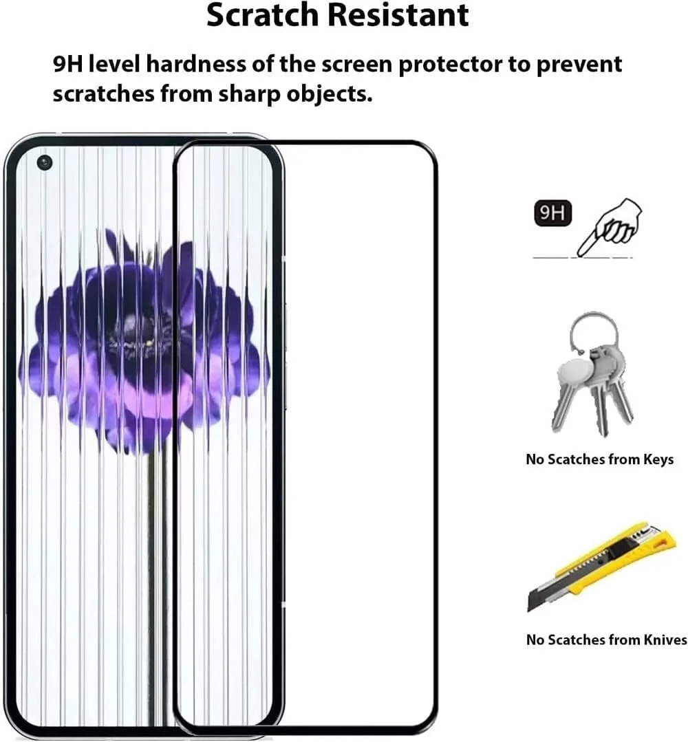 محافظ صفحه نمایش Zubitech برای Nothing Phone 1، محافظ صفحه شیشه ای حرارت دیده با سختی 9H، مقاوم در برابر اثر انگشت و خراش برای Nothing Phone 1
