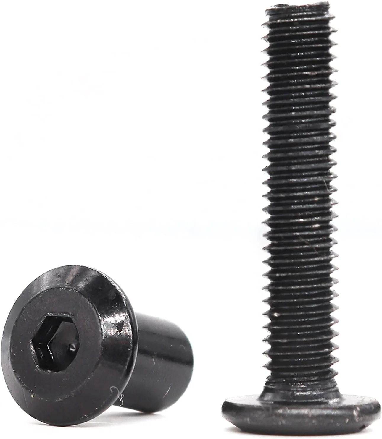 cSeao 10-Pack M6-1.0 x 20mm Black Countersunk Socket Cap Bolts Barrel Nuts Kit for Furniture Chairs Bed Crib