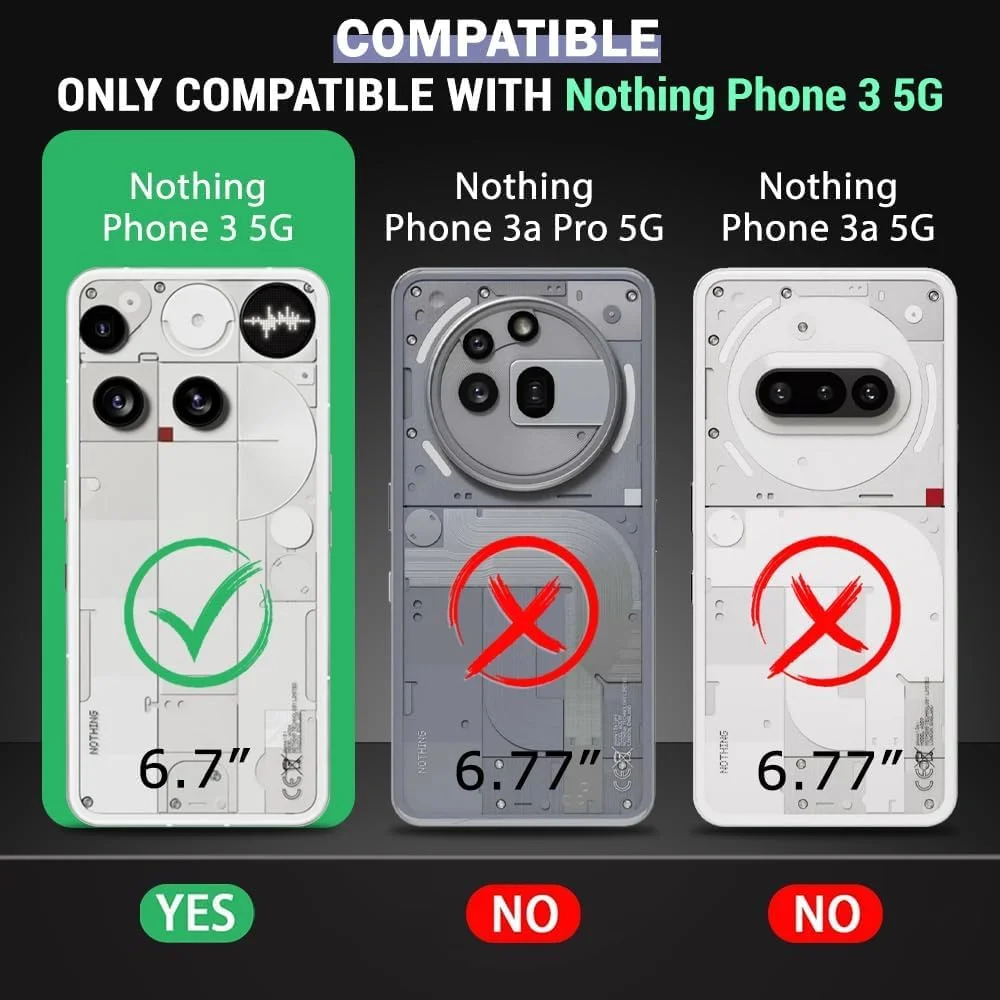 محافظ صفحه نمایش شیشه ای حرارت دیده با سختی 9H، ضد اثر انگشت و مقاوم در برابر خراش برای ناتینگ فون 3 5G محافظ صفحه نمایش شیشه ای حرارت دیده با سختی 9H، ضد اثر انگشت و مقاوم در برابر خراش برای ناتینگ فون 3 5G