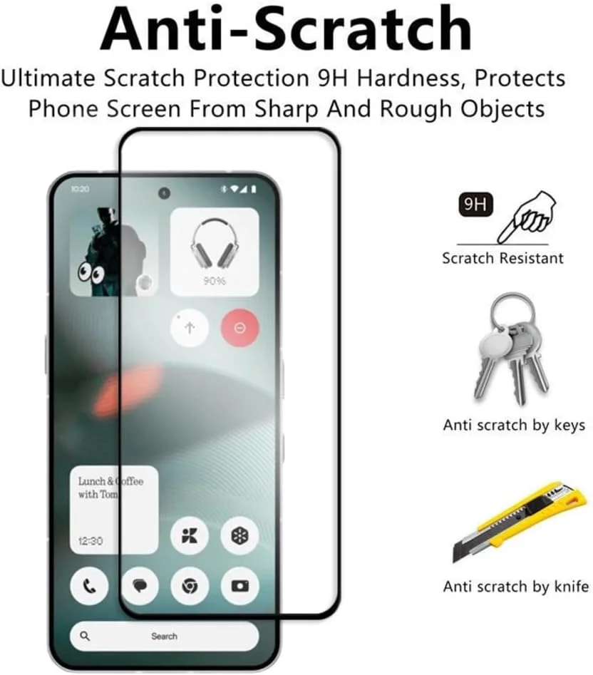 محافظ صفحه نمایش شیشه ای حرارت دیده با سختی 9H، ضد اثر انگشت و مقاوم در برابر خراش برای ناتینگ فون 3 5G محافظ صفحه نمایش شیشه ای حرارت دیده با سختی 9H، ضد اثر انگشت و مقاوم در برابر خراش برای ناتینگ فون 3 5G