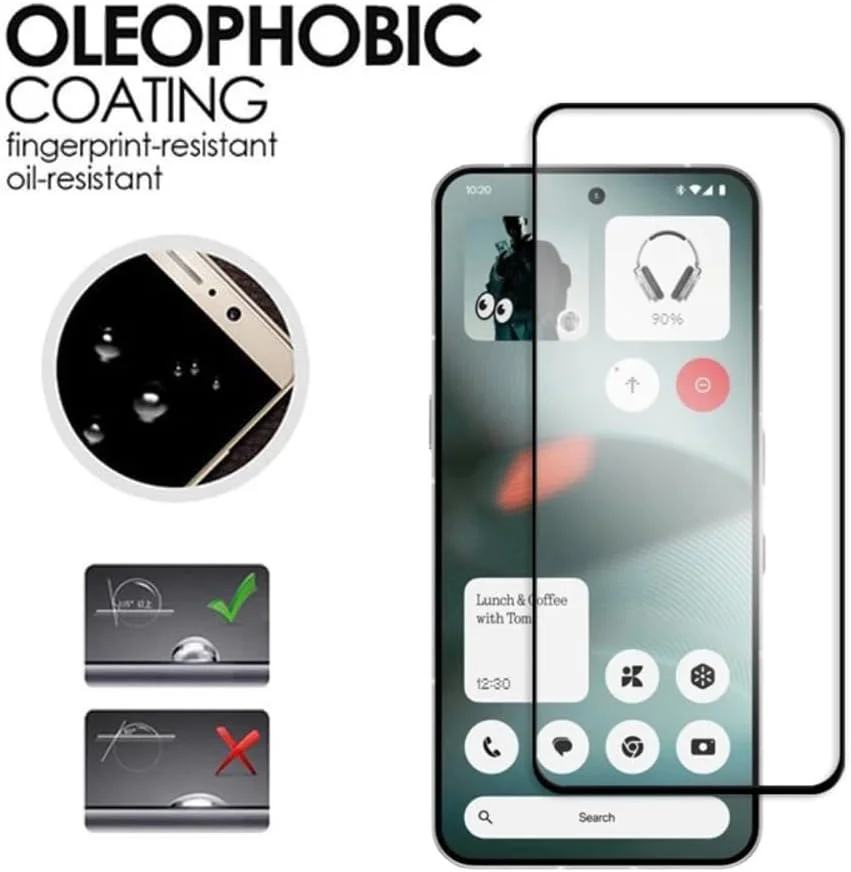 محافظ صفحه نمایش شیشه ای حرارت دیده با سختی 9H، ضد اثر انگشت و مقاوم در برابر خراش برای ناتینگ فون 3 5G محافظ صفحه نمایش شیشه ای حرارت دیده با سختی 9H، ضد اثر انگشت و مقاوم در برابر خراش برای ناتینگ فون 3 5G