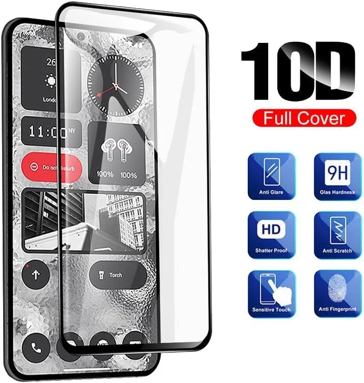 محافظ صفحه نمایش شیشه ای تمپرد فول اسکرین مشکی Muzz مناسب برای Nothing Phone 2، پوشش کامل چسب، محافظ صفحه نمایش HD با پوشش کامل لبه مشکی، محافظ سه بعدی شیشه ای براق مناسب برای Nothing 2 (6.7 اینچ) (1 عدد) محافظ صفحه نمایش شیشه ای تمپرد فول اسکرین مشکی Muzz مناسب برای Nothing Phone 2، پوشش کامل چسب، محافظ صفحه نمایش HD با پوشش کامل لبه مشکی، محافظ سه بعدی شیشه ای براق مناسب برای Nothing 2 (6.7 اینچ) (1 عدد)