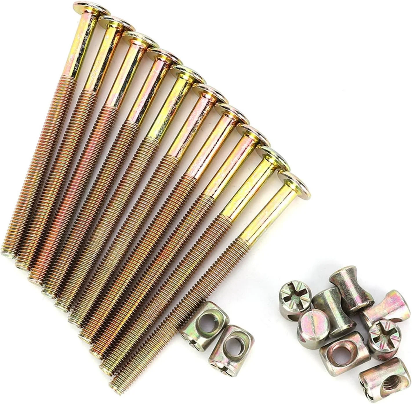 10 عدد پیچ و مهره M6 فولاد کربنی اتصالات اتصال دهنده میله ای برای پیچ های مبلمان تخت خواب صندلی تخت نوزاد (90 میلی متر) 10 عدد پیچ و مهره M6 فولاد کربنی اتصالات اتصال دهنده میله ای برای پیچ های مبلمان تخت خواب صندلی تخت نوزاد (90 میلی متر)