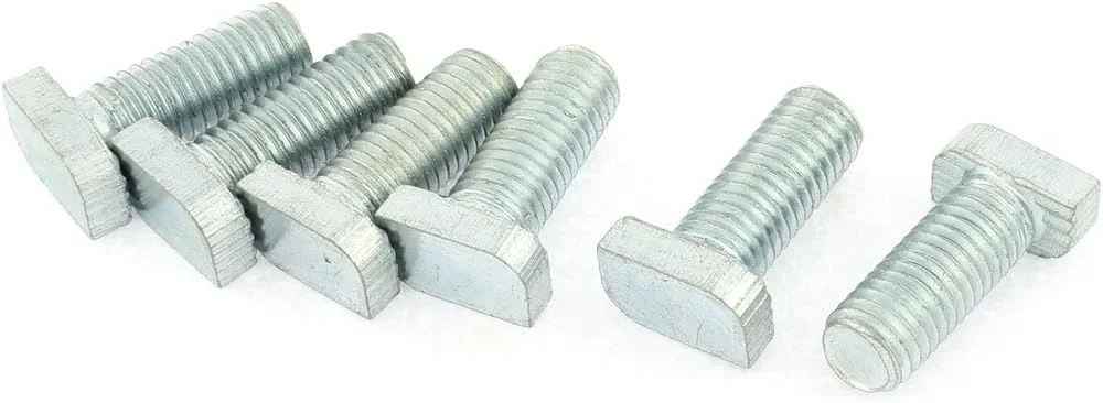 Aexit 6 عدد (سخت افزار ساختمانی) پیچ و مهره های T سر تخت رزوه ای M10 x 25mm، اتصالات 30mm (19ry784qf634) x 17mm Aexit 6 عدد (سخت افزار ساختمانی) پیچ و مهره های T سر تخت رزوه ای M10 x 25mm، اتصالات 30mm (19ry784qf634) x 17mm