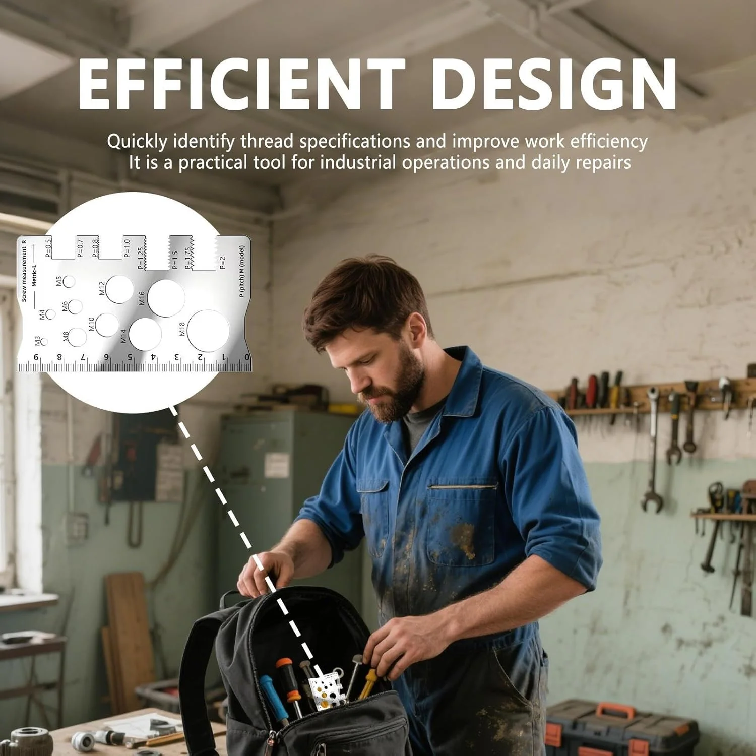 ابزار بررسی رزوه مهره و پیچ، سایزر قابل حمل پیچ | ابزار اندازه گیری پیچ استیل ضد زنگ برای سخت افزار فروشی ها، برقکاران، علاقه مندان به تعمیرات، علاقه مندان به خودرو، نجاران ابزار بررسی رزوه مهره و پیچ، سایزر قابل حمل پیچ | ابزار اندازه گیری پیچ استیل ضد زنگ برای سخت افزار فروشی ها، برقکاران، علاقه مندان به تعمیرات، علاقه مندان به خودرو، نجاران