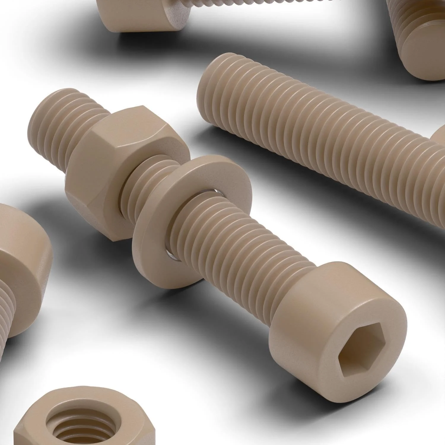 پیچ آلن سر استوانه ای قرمز رنگ Caterpillar، جنس PEEK، سایز M8 x 40mm، به همراه مهره - پیچ و مهره پلاستیکی Peek، ضد خوردگی، مقاوم در برابر مواد شیمیایی، مقاوم در برابر حرارت بالا، غیر منبسط شونده، 5/16" x 1-37/64 پیچ آلن سر استوانه ای قرمز رنگ Caterpillar، جنس PEEK، سایز M8 x 40mm، به همراه مهره - پیچ و مهره پلاستیکی Peek، ضد خوردگی، مقاوم در برابر مواد شیمیایی، مقاوم در برابر حرارت بالا، غیر منبسط شونده، 5/16" x 1-37/64