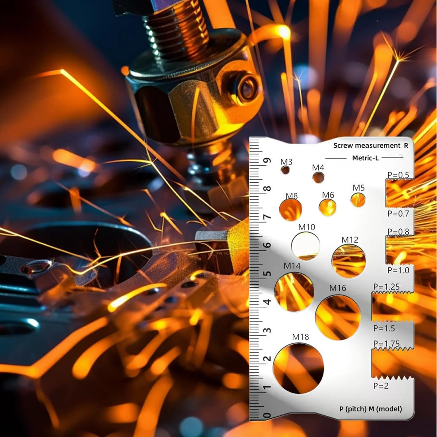 ابزار بررسی رزوه مهره و پیچ، سایزر قابل حمل پیچ | ابزار اندازه گیری پیچ استیل ضد زنگ برای سخت افزار فروشی ها، برقکاران، علاقه مندان به تعمیرات، علاقه مندان به خودرو، نجاران ابزار بررسی رزوه مهره و پیچ، سایزر قابل حمل پیچ | ابزار اندازه گیری پیچ استیل ضد زنگ برای سخت افزار فروشی ها، برقکاران، علاقه مندان به تعمیرات، علاقه مندان به خودرو، نجاران