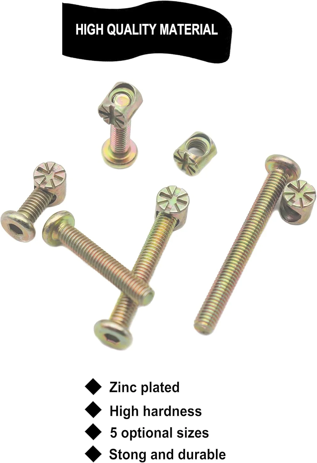 کیت جایگزینی پیچ های تخت نوزاد cSeao، 50 عدد پیچ آلنی M6 با روکش روی و مجموعه مهره های استوانه ای برای تخت خواب کودک، صندلی، کمد، تخت مبلمان، M6x15mm/25mm/35mm/45mm/55mm کیت جایگزینی پیچ های تخت نوزاد cSeao، 50 عدد پیچ آلنی M6 با روکش روی و مجموعه مهره های استوانه ای برای تخت خواب کودک، صندلی، کمد، تخت مبلمان، M6x15mm/25mm/35mm/45mm/55mm