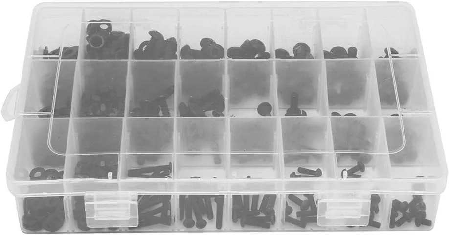 مجموعه مهره و پیچ شش گوش 570 عددی، شامل پیچ شش گوش فولادی کربنی مشکی، مهره، پیچ و مهره، مجموعه واشر تخت و 3 عدد آچار آلن، برای تعمیر و نگهداری صنعتی مجموعه مهره و پیچ شش گوش 570 عددی، شامل پیچ شش گوش فولادی کربنی مشکی، مهره، پیچ و مهره، مجموعه واشر تخت و 3 عدد آچار آلن، برای تعمیر و نگهداری صنعتی