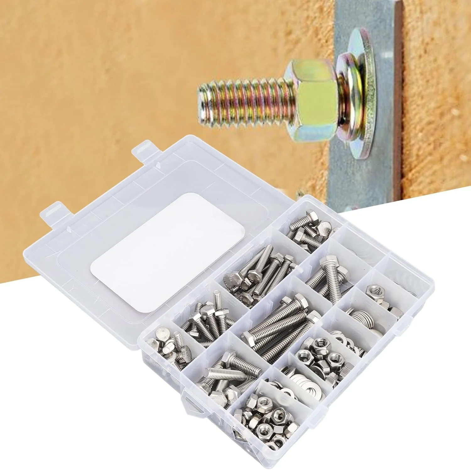 مجموعه 246 عددی مهره و پیچ شش گوش NDNCZDHC، مجموعه پیچ، مهره و واشر استیل ضد زنگ به همراه جعبه نگهداری مجموعه 246 عددی مهره و پیچ شش گوش NDNCZDHC، مجموعه پیچ، مهره و واشر استیل ضد زنگ به همراه جعبه نگهداری