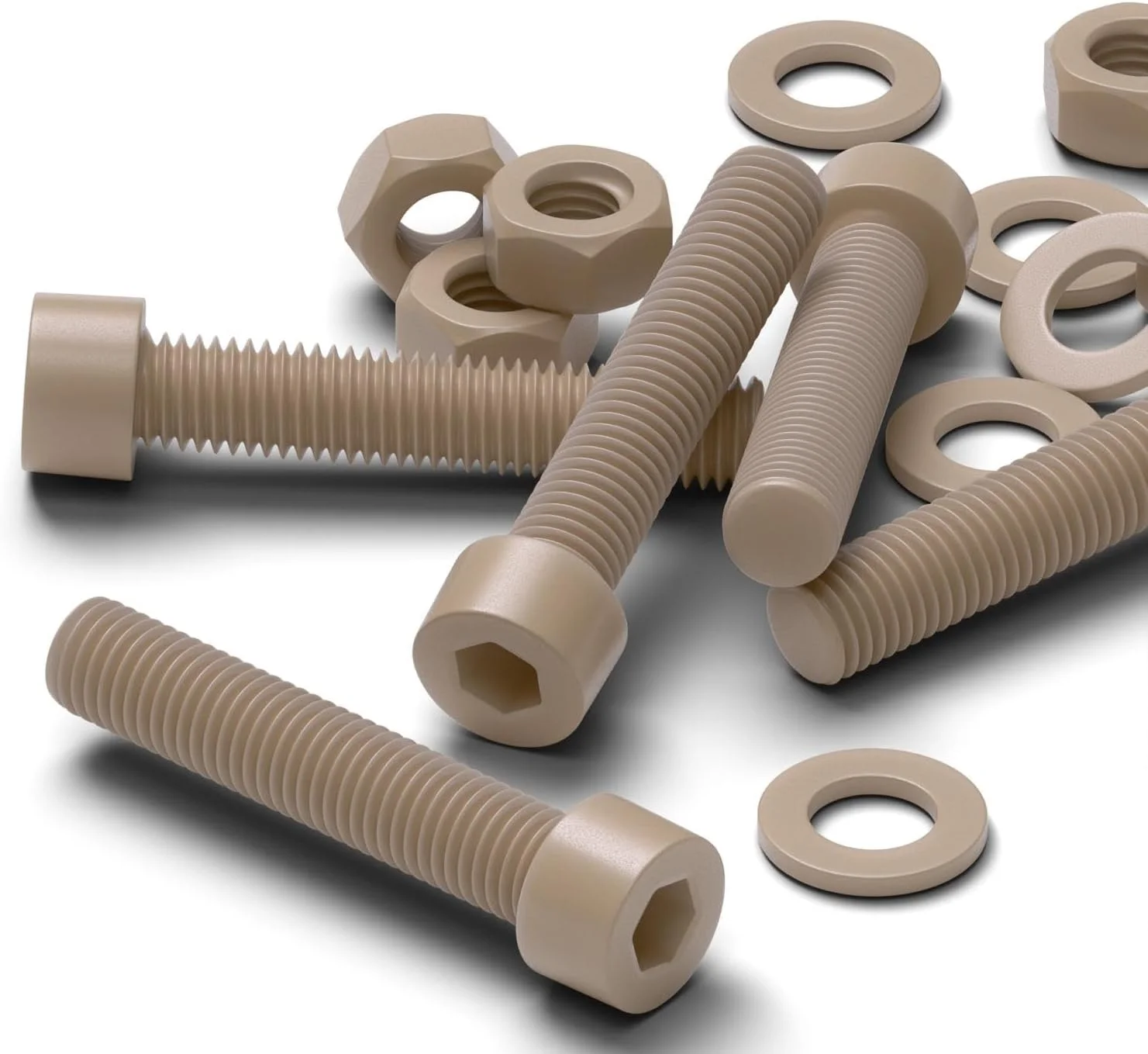 پیچ آلن سر استوانه ای قرمز رنگ Caterpillar، جنس PEEK، سایز M8 x 40mm، به همراه مهره - پیچ و مهره پلاستیکی Peek، ضد خوردگی، مقاوم در برابر مواد شیمیایی، مقاوم در برابر درجه حرارت بالا، غیر منبسط شونده، 5/16" x 1-37/64 پیچ آلن سر استوانه ای قرمز رنگ Caterpillar، جنس PEEK، سایز M8 x 40mm، به همراه مهره - پیچ و مهره پلاستیکی Peek، ضد خوردگی، مقاوم در برابر مواد شیمیایی، مقاوم در برابر درجه حرارت بالا، غیر منبسط شونده، 5/16" x 1-37/64