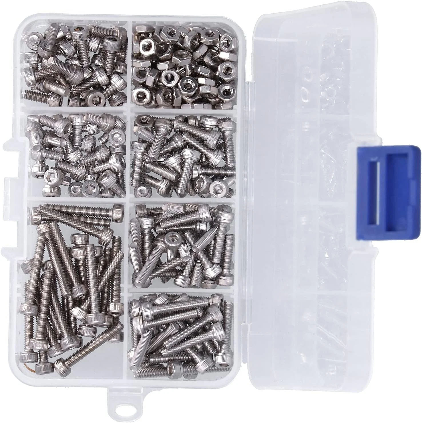 مجموعه پیچ و مهره OVAQUIXI، 100 عدد مهره M3 + 150 عدد پیچ M3 با سر استوانه ای 6mm-20mm، اتصالات فولادی ضد زنگ 304