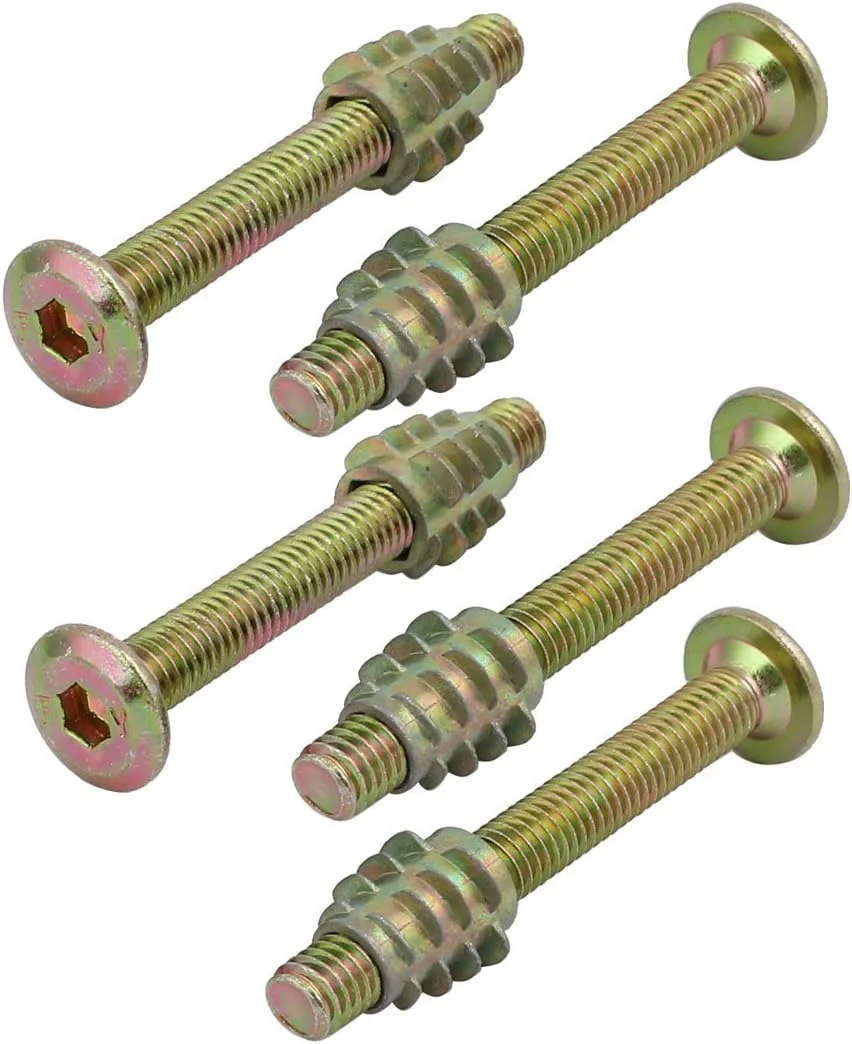 Aexit 5 عدد اتصالات اتصال دهنده مبلمان (سخت افزار خانگی) پیچ با سر استوانه ای M6x50mm با مهره چوبی Aexit 5 عدد اتصالات اتصال دهنده مبلمان (سخت افزار خانگی) پیچ با سر استوانه ای M6x50mm با مهره چوبی