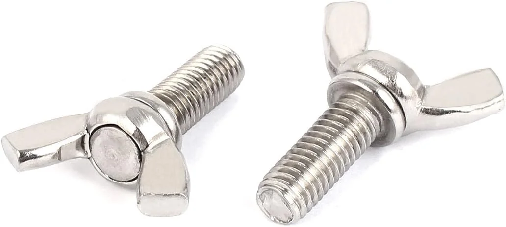 Aexit 304 (تجهیزات سخت افزاری منزل) پیچ پروانه ای استیل ضد زنگ با مهره M8 x 20mm (60ry452qf105) رزوه 5 عددی Aexit 304 (تجهیزات سخت افزاری منزل) پیچ پروانه ای استیل ضد زنگ با مهره M8 x 20mm (60ry452qf105) رزوه 5 عددی