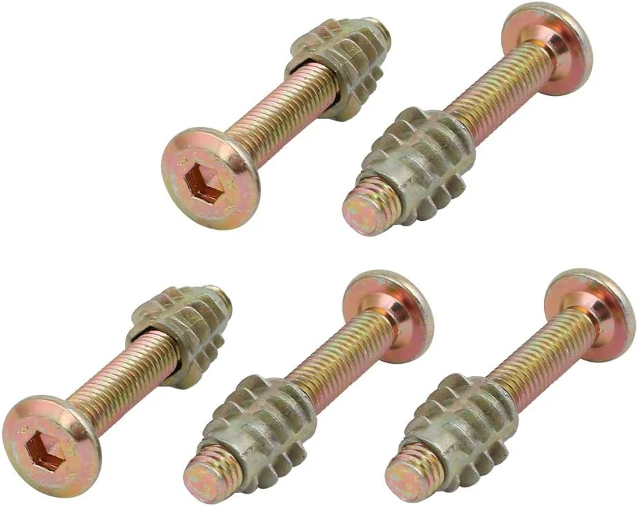 Aexit 5 عدد اتصالات اتصال دهنده مبلمان (سخت افزار خانگی) پیچ با سر استوانه ای M6x40mm با مهره چوبی Aexit 5 عدد اتصالات اتصال دهنده مبلمان (سخت افزار خانگی) پیچ با سر استوانه ای M6x40mm با مهره چوبی