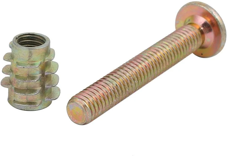 Aexit 5 عدد اتصالات اتصال دهنده مبلمان (سخت افزار خانگی) پیچ با سر استوانه ای M6x40mm با مهره چوبی Aexit 5 عدد اتصالات اتصال دهنده مبلمان (سخت افزار خانگی) پیچ با سر استوانه ای M6x40mm با مهره چوبی