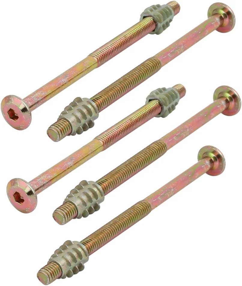 Aexit 5 عدد اتصالات اتصال دهنده مبلمان (سخت افزار خانگی) پیچ با سر سوکت شش گوش M6x100mm به همراه مهره چوبی