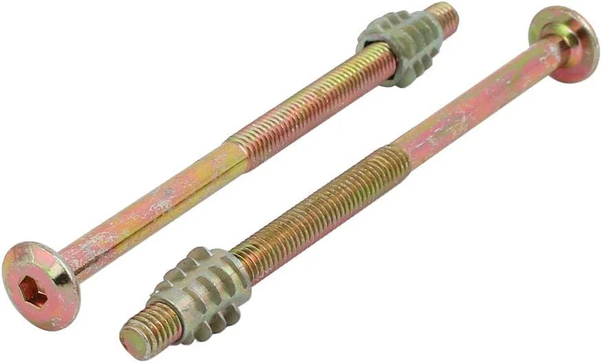 Aexit 5 عدد اتصالات اتصال دهنده مبلمان (سخت افزار خانگی) پیچ با سر سوکت شش گوش M6x100mm به همراه مهره چوبی