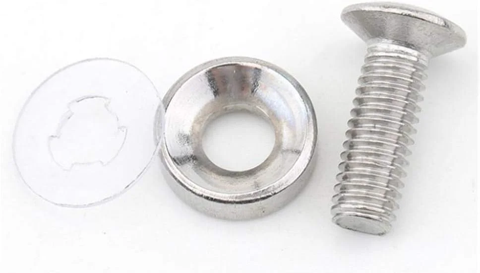 پیچ تاجی استیل 304، پیچ کابینتی چهارسو، ترکیب مهره قفسی، پیچ و مهره M5M6 - M5 * 20 * 5 عدد * بدون مهره