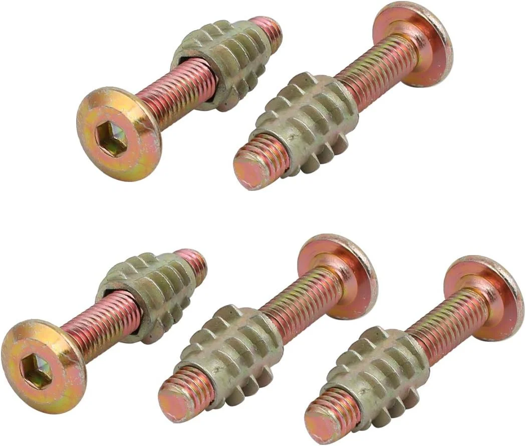 Aexit 5 عدد اتصالات اتصال دهنده مبلمان (سخت افزار خانگی) پیچ با سر استوانه ای M6x35mm با مهره چوبی