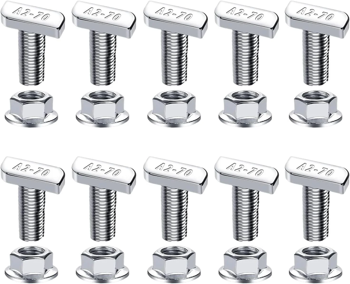 T Nuts and Bolts - Aluminum Track T Slot Nuts Screw Kit,Smooth Sliding Precise Screw for Automotive Roof Rack Track System Workbench Maintenance Installation