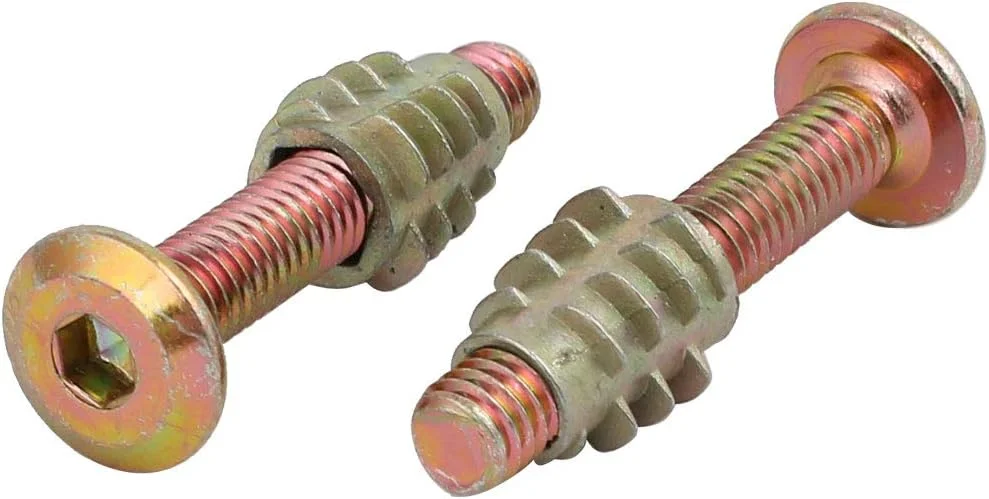 Aexit 5 عدد اتصالات اتصال دهنده مبلمان (سخت افزار خانگی) پیچ با سر استوانه ای M6x35mm با مهره چوبی