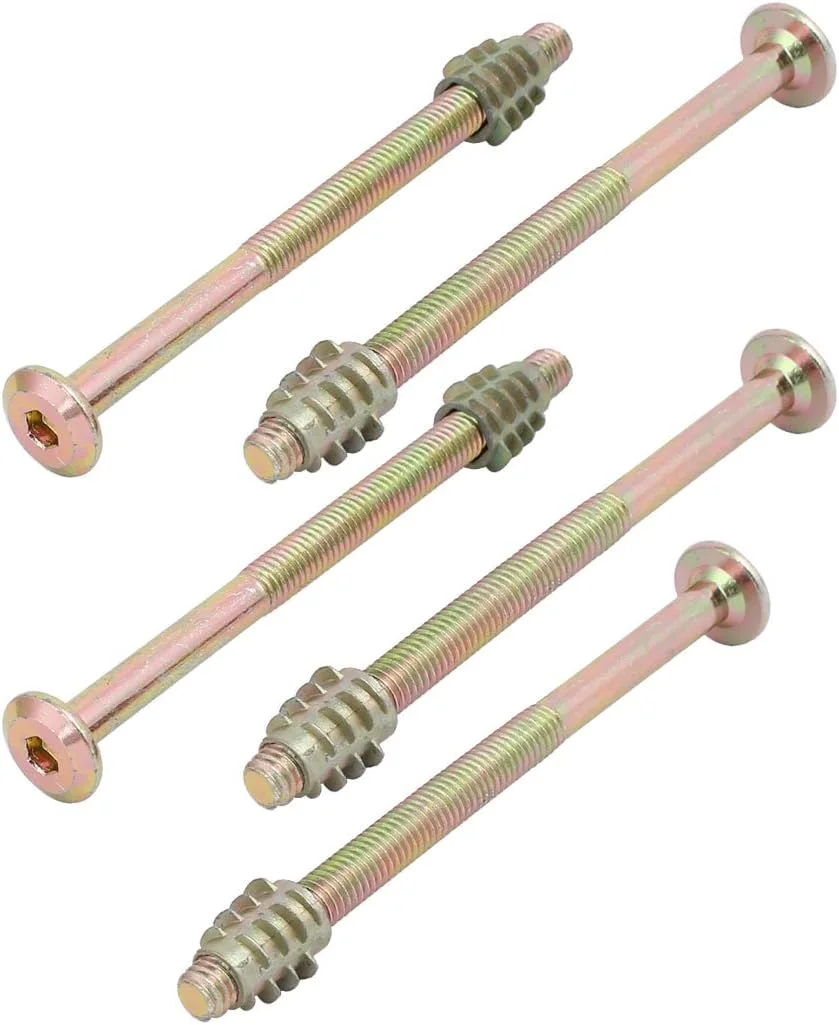 Aexit 5 عدد اتصالات اتصال دهنده مبلمان (سخت افزار خانگی) پیچ با سر سوکت آلن M6x90mm به همراه مهره چوبی (97ry126qf667)