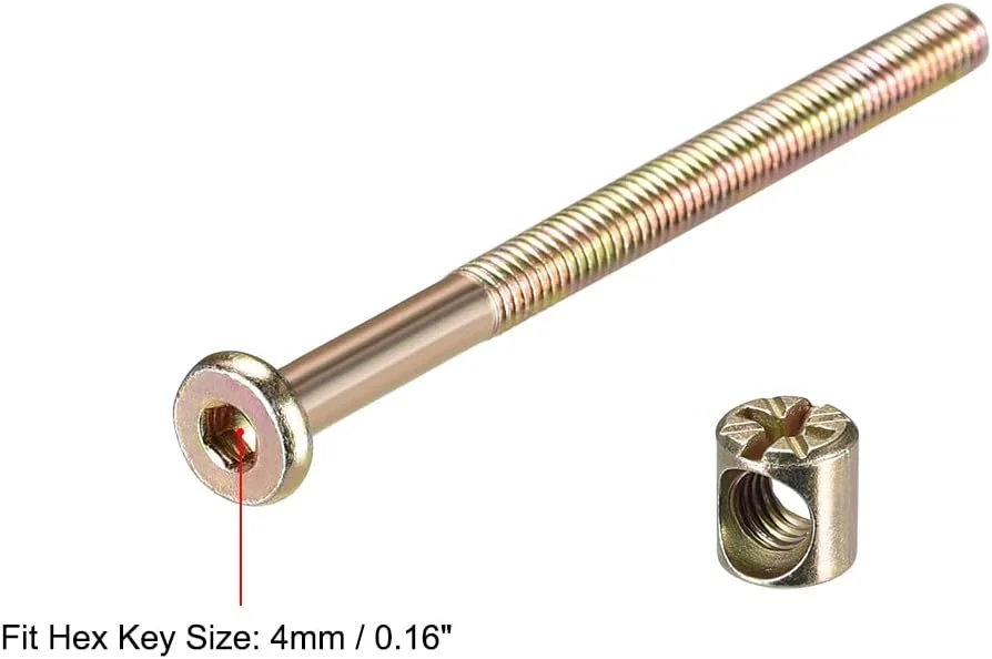 ست پیچ و مهره مبلمان M6 uxcell، پیچ سوکت شش گوش 70 میلی متری با مهره های استوانه ای، روکش روی اندود شده، 6 ست ست پیچ و مهره مبلمان M6 uxcell، پیچ سوکت شش گوش 70 میلی متری با مهره های استوانه ای، روکش روی اندود شده، 6 ست