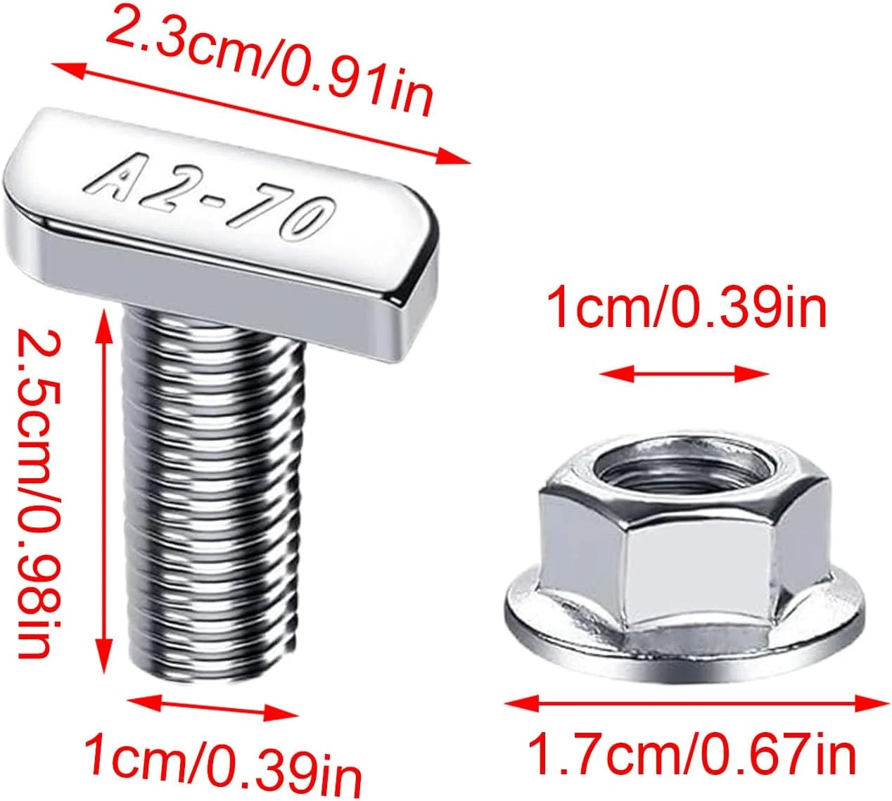 T Nuts and Bolts - Aluminum Track T Slot Nuts Screw Kit,Smooth Sliding Precise Screw for Automotive Roof Rack Track System Workbench Maintenance Installation