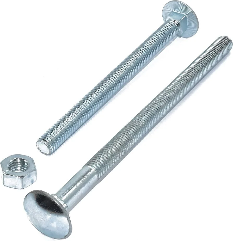 AHC Metric MILD Steel Cup Square Bolts with Nuts (ZINC & Clear) M10 X 150mm (Pack of 5)