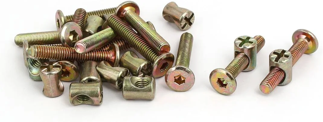 Aexit پیچ و مهره اتصال دهنده مبلمان با سر گرد و سوکت شش گوش M6x35mm به همراه مهره، 12 ست (633e2d074c57078b89ba3a58916c6db4)