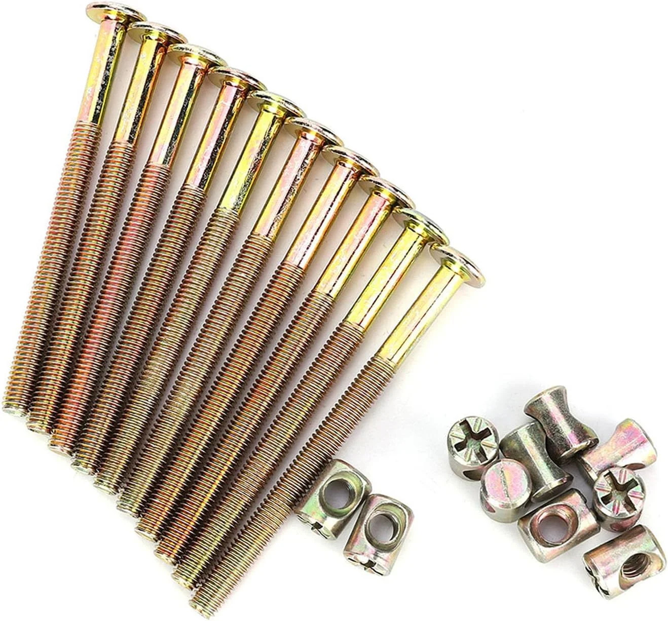 10 عدد پیچ و مهره M6 فولاد کربنی اتصالات اتصال دهنده برای پیچ های مبلمان تختخواب صندلی گهواره (100 میلی متر)
