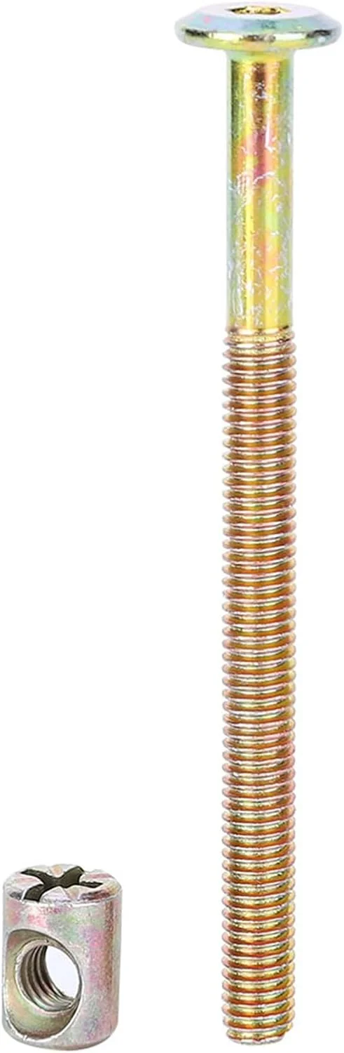10 عدد پیچ و مهره M6 فولاد کربنی اتصالات اتصال دهنده برای پیچ های مبلمان تختخواب صندلی گهواره (100 میلی متر) 10 عدد پیچ و مهره M6 فولاد کربنی اتصالات اتصال دهنده برای پیچ های مبلمان تختخواب صندلی گهواره (100 میلی متر)