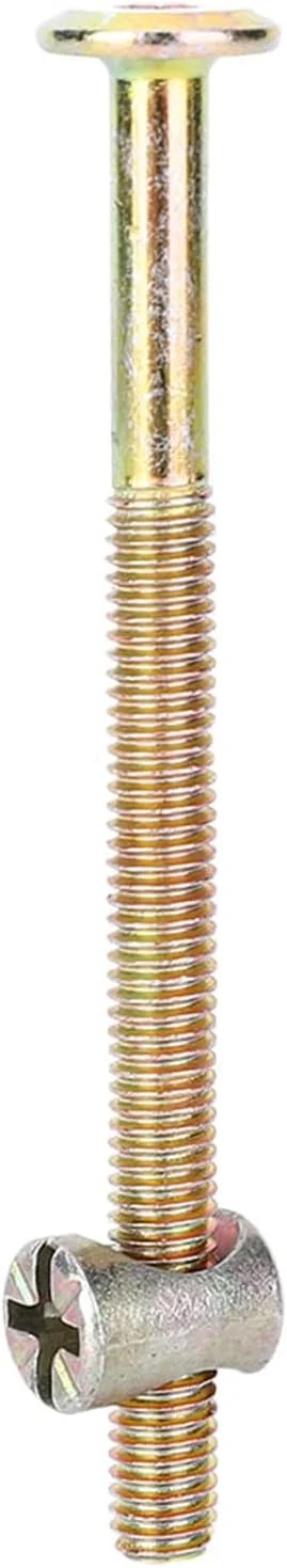 10 عدد پیچ و مهره M6 فولاد کربنی اتصالات اتصال دهنده برای پیچ های مبلمان تختخواب صندلی گهواره (100 میلی متر) 10 عدد پیچ و مهره M6 فولاد کربنی اتصالات اتصال دهنده برای پیچ های مبلمان تختخواب صندلی گهواره (100 میلی متر)