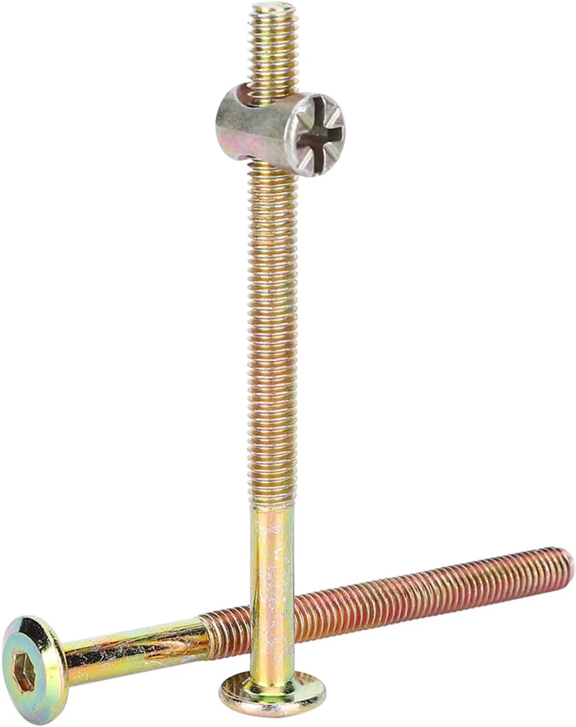 10 عدد پیچ و مهره M6 فولاد کربنی اتصالات اتصال دهنده برای پیچ های مبلمان تختخواب صندلی گهواره (100 میلی متر) 10 عدد پیچ و مهره M6 فولاد کربنی اتصالات اتصال دهنده برای پیچ های مبلمان تختخواب صندلی گهواره (100 میلی متر)