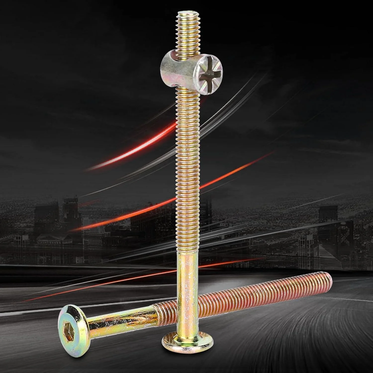 10 عدد پیچ و مهره M6 فولاد کربنی اتصالات اتصال دهنده برای پیچ های مبلمان تختخواب صندلی گهواره (100 میلی متر) 10 عدد پیچ و مهره M6 فولاد کربنی اتصالات اتصال دهنده برای پیچ های مبلمان تختخواب صندلی گهواره (100 میلی متر)