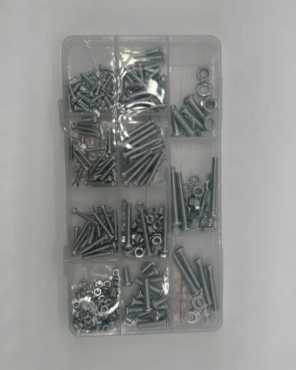مجموعه 516 عددی پیچ و مهره mxuteuk شامل 21 سایز مختلف پیچ، مهره و واشر M3/M4/M5/M6 با سر تخت فیلیپس و دوسو و مهره های شش گوش
